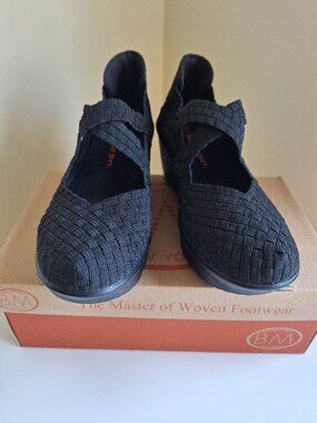 BERNIE MEV DRAKE WOVEN BLACK WOMAN SHOE SIZE 8.5 - 39